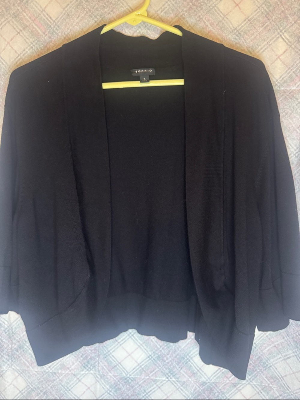 Torrid Black Open-Front Cropped Knit Cardigan